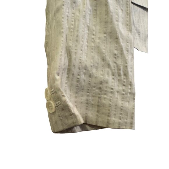 Calvin Klein Womens White Striped Blazer Jacket Size 8 - Picture 6 of 8